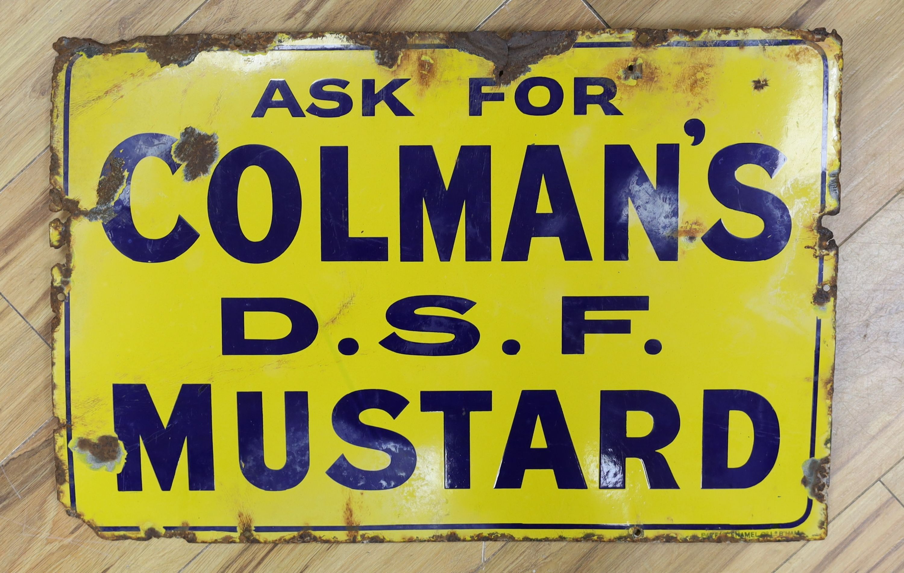 An enamel advertising sign, 'Colman's Mustards' 40x61cm